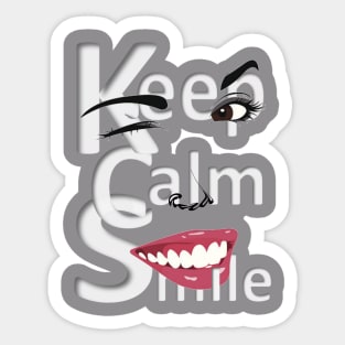 keep calm & smile Sticker